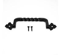 Filteilect Vintage Barn Door Pull Handle in Black for Wooden Garden Doors, Sheds, and Cabinets - 128mm/148mm Solid Steel Construction with Rustic Finish(128MM)