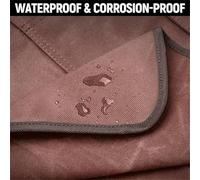 Filteilect Welding Apron Heavy Duty for Men and Women, Thick Canvas Work Apron with Multi-Pocket, Adjustable X-Back Straps, Crossbody Safety Bib for Welders, Craftsmen,(Coffee color Thick canvas)