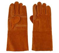 Filteilect Welding Gloves Heat Resistant, Leather Fire and Heat Resistant Protective Gloves for Welding, Metalwork, DIY, Construction, Kitchen, BBQ, 1 Pair(D)