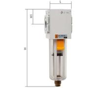Filter 5microns G3/8'' 2900 l/min Auto Double-Walled Plastic EMC 3A
