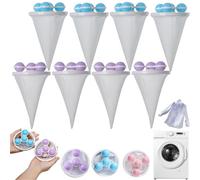 Filter Balls, Washing Machine, Reusable Laundry Balls with Floating Mesh Bags, Effectively Remove Pet Hair, Lint and Lint, Washing Balls (8 Pieces-E)
