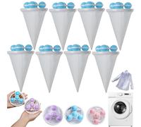 Filter Balls, Washing Machine, Reusable Laundry Balls with Floating Mesh Bags, Effectively Remove Pet Hair, Lint and Lint, Washing Balls (8 Pieces-D)