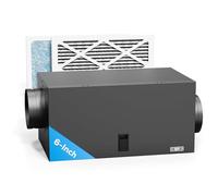 Filter Box 6 inches with Efficient Box Fan Filter, Duct Filters Box for Fresh Air Intake and Improved Airflow, HVAC Filter Box for Family, Factory, Minerals, Planting Tents