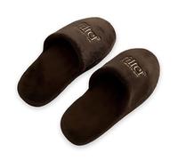 FILTER BY MOLLY-MAE Luxury Brown Slippers - S/M. Fluffy Slippers for Women, Soft Cotton Fabric