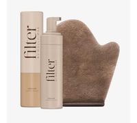 Filter By Molly-Mae Sunkissed Bundle | Medium Self Tan Mousse | Fast Drying Streak Free Fake Tan | Bronzed Glow | Large Double Sided Velvet Soft Tanning Mitt | Perfect for Face and Body Application