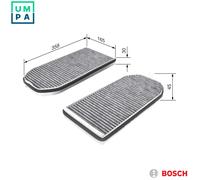 Bosch Cabin Air Pollen Filter 1987 432 362 - Activated Carbon H30mm - Set for BMW 7