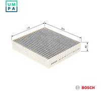 Cabin filter Activated Carbon Filter 1 987 432 434 BOSCH for SMART MITSUBISHI