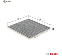Bosch R5516 Activated Carbon Cabin Filter, Replacement Filter - Against Unpleasant Smells, Pollen and Dust for Cleaner Air Inside the Vehicle