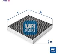 UFI Cabin Pollen Air Filter Activated Carbon 25mm Height Fits Smart Fortwo
