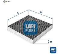 UFI Cabin Pollen Air Filter Activated Carbon 25mm Height Fits Smart Fortwo