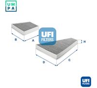 Cabin filter Activated Carbon Filter 54.302.00 UFI for BENTLEY VW
