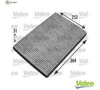 Cabin filter Activated Carbon Filter 698744 VALEO for MERCEDES-BENZ A-CLASS
