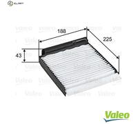 Valeo Cabin Air Filter 698753 - Pollen/Particle Filter - Fits Dacia, Lada, Nissan, Renault