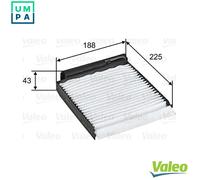 Valeo Cabin Air Filter 698753 - Pollen/Particle Filter - Fits Dacia, Lada, Nissan, Renault