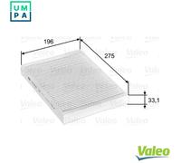 Valeo Cabin Air Filter ESSENTIAL 715597 Particle (Pollen) Filter Protection against pollen, dust and bacteria