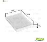 Valeo Cabin Air Filter ESSENTIAL 715597 Particle (Pollen) Filter Protection against pollen, dust and bacteria