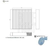 Blue Print Cabin Air Filter ADBP250117 – Pollen Filter 206mm – Fits BYD Seal U