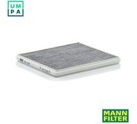 MANN-FILTER CUK 1828 Air Filter with Active Charcoal, 19.6 x 21.6 x 1.7 cm, Flat, Paper, 0.12 kg
