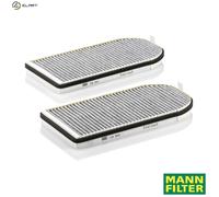 MANN-FILTER CUK 3642-2 Cabin Air Filter - Pollen Filter with Activated Carbon - (set of 2) for Cars + Transporters