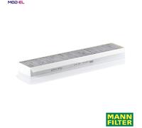 MANN-FILTER Cabin Air Filter CUK 5141 - Pollen Filter with Activated Carbon H35mm L509mm
