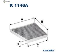 FILTER CABIN AIR K 1146A FOR MERCEDES-BENZ M272.944/943 3.0L M272.985/972 3.5L