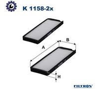 FILTER CABIN AIR K 1158-2x FOR DAEWOO CHEVROLET F18D2/F18S2 1.8L X 20 SED 2.0L