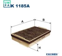 Filtron Pollen Cabin Air Filter K 1185A - Activated Carbon - Fits DAF CF/65/75