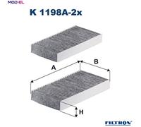 FILTER CABIN AIR K 1198A-2x FOR HONDA FR-V CR-V/II CIVIC/VIII/Hatchback 1.4L
