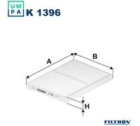 FILTER CABIN AIR K 1396 FOR VOLVO D11C370/D11C410/D11C450/D11C330 10.8L 6cyl FMX