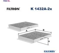 FILTER CABIN AIR K 1432A-2x FOR MERCEDES-BENZ OM 651.921 2.1L 4cyl S-CLASS 3.0L