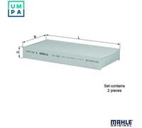 Mahle Pollen / Cabin Filter LA122/S 08291S5A003 08292SCAE11 08R79S5A600 70592612