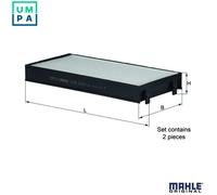 MAHLE ORIGINAL LA 221/S Pollen filter