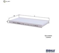 Mahle Pollen / Cabin Filter LA444/S 971013E060 971332E900 971332E910 971332E950