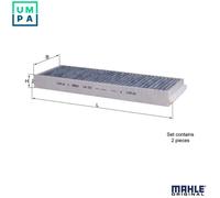 MAHLE LAK 239/S Interior Cabin Air Filter - Carbon Activated Pollen Filter - with odor protection - Car