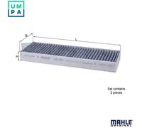 Mahle Original Cabin Filter LAK 428/S - Activated Carbon - 2x for Peugeot/Citroën DS