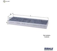 2x Cabin filter Activated Carbon Filter LAK 428/S KNECHT for PEUGEOT CITROËN DS