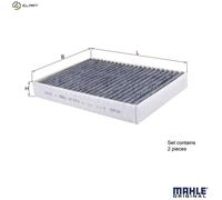 MAHLE LAK 675/2/S Interior Cabin Air Filter - Carbon Activated Pollen Filter - with odor protection - Car