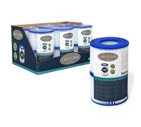 Filter Cartridge VI for Lay-Z-Spa, White and Blue, Pack of 6