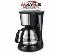 GEEPAS 750ml Filter Coffee Machine | Fast Brewing 600W Coffee Maker for Instant Coffee, Espresso, Macchiato & More | Keep Warm & Anti-Drip Function Reusable Nylon Filter, Black