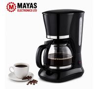Filter Coffee Maker Machine Instant Anti-Drip 12 Cups 800W 1.5L Jug Black