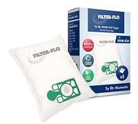 FILTER-FLO Multi Layer Vacuum Cleaner Dust Bags for Numatic Henry Hoover Hetty Bagged Vacuum Cleaners, Synthetic, Eco Friendly (Pack of 5) (NVM-1CH)
