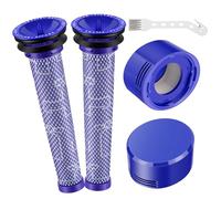 Filter for Dyson V7 V8 Vacuum Cleaner Replacement Filter Set: 2 Pre Filters 2 HEPA Post Filters 1 Brush - Compatible with Dyson V7 V8 Animal Absolute Motorhead Total Clean SV10 - DY-96566101