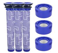 Filter for Dyson V8 V7, 3 Pack HEPA Filters Replace Pre-Filter Parts & Post-Filter for Dyson V8 Absolute, Animal, V7 Absolute, Motorhead, Animal Vacuum Cleaner,Compare to Part #965661-01 & 967478-01
