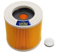 Filter for Vacuum Cleaner - 6.414-552.0 64145520 for Kärcher - WD2 WD3 WD2200-3800 A20-22-25-26 SE 4001 SE 4002 - for Wet and Dry Cleaning - Warranty 10 Years - MONTERAL