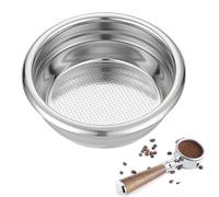 Filter Holder 58 mm, Espresso Coffee Filter Basket Strainer, Pressureless Filter Basket, 2 Cups Stainless Steel Coffee Filter Compatible, for E61 Bottomless 58 mm Portafilter, Double Espresso