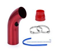 Filter Intake Hose Universal 3" 76mm Air Filter & Cold Air Intake Pipe Turbo Induction Pipe Tube Kit With Air Filter Cone VR-AIT28+IMK14(RedPIPE)