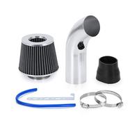 Filter Intake Hose Universal 3" 76mm Air Filter & Cold Air Intake Pipe Turbo Induction Pipe Tube Kit With Air Filter Cone VR-AIT28+IMK14(Silver A)