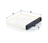 MANN-FILTER Cabin Air Particulate Filter CU20018 - 196mm - Fits Mazda 2, CX-3