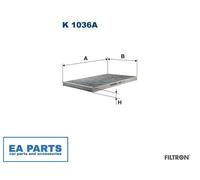 Filter, interior air for AUDI 100 C4 Avant A6 FILTRON K 1036A