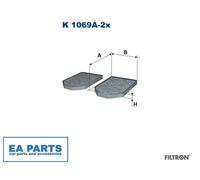 Filter, interior air for AUDI A8 FILTRON K 1069A-2x